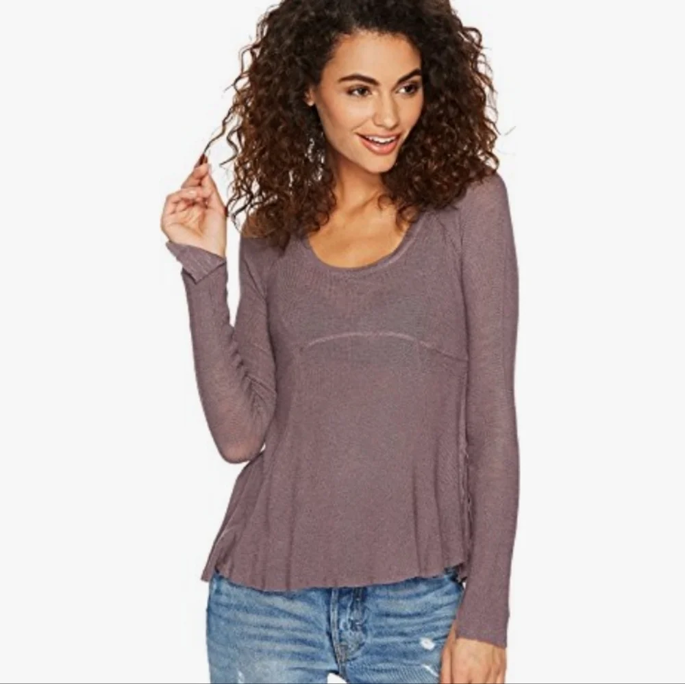 Free People Chocolate Super Scoop Top